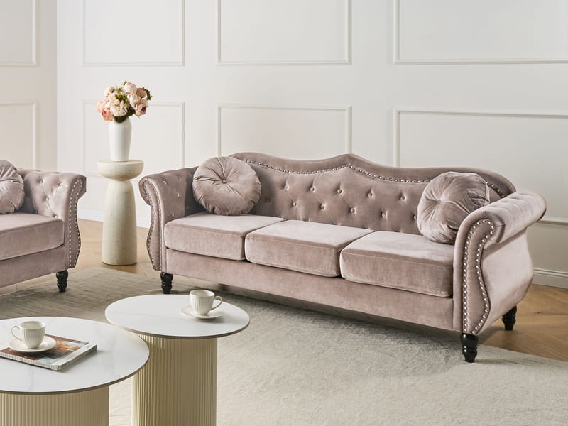 3-personers sofa Skien - Taupe - Møbler - Sofaer - Chesterfield sofaer