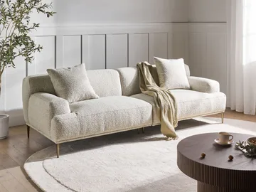 3-personers sofa Matila i bouclé - Hvid - Møbler - Sofaer - 3 personers sofa