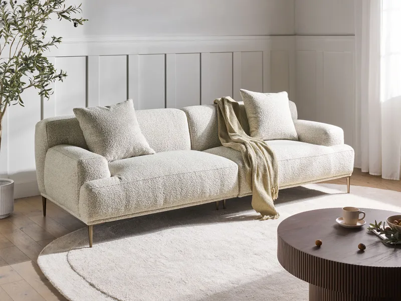3-personers sofa Matila i bouclé - Hvid - Møbler - Sofaer - 3 personers sofa