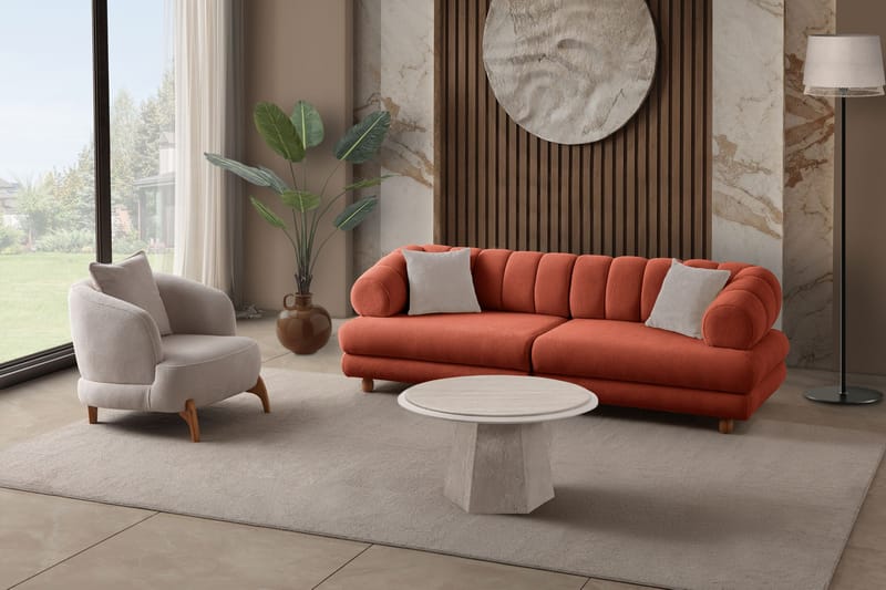 3-personers sofa Atelier Del Sofa Gloria (240 x 80 x 95 cm) Tile Red - Tile Red - Møbler - Sofaer - 3 personers sofa