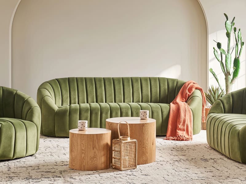 3-personers sofa Malung - Mørkegrøn - Møbler - Sofaer - Velour sofaer
