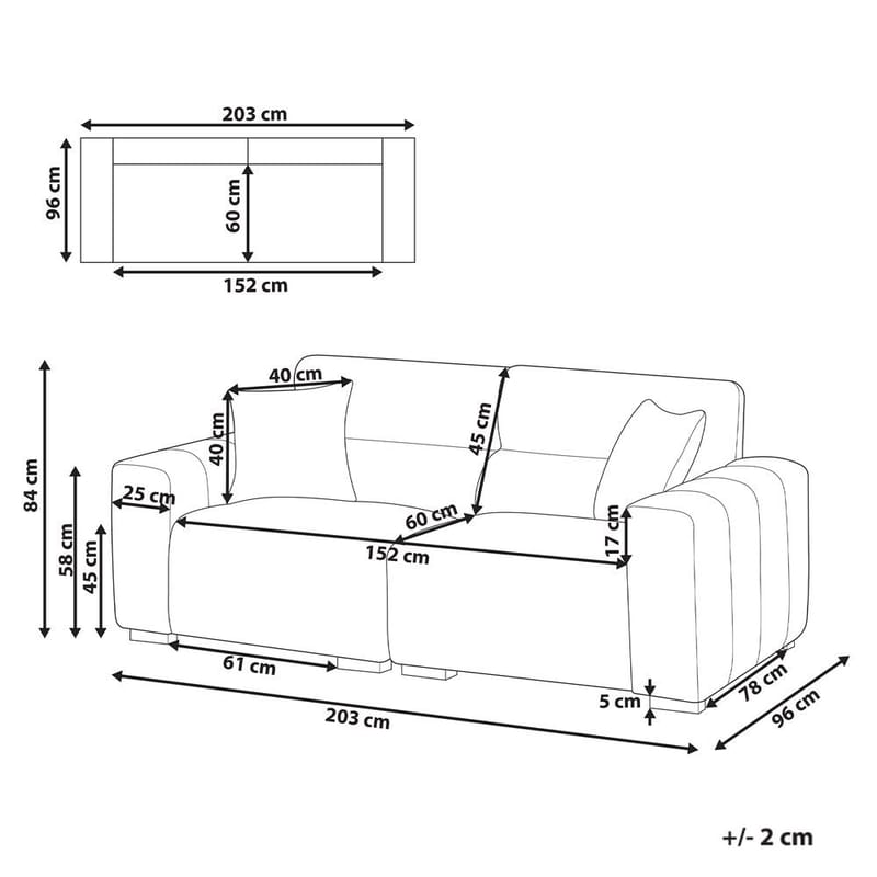 3-personers sofa Fauskan - Blå - Møbler - Sofaer - 3 personers sofa