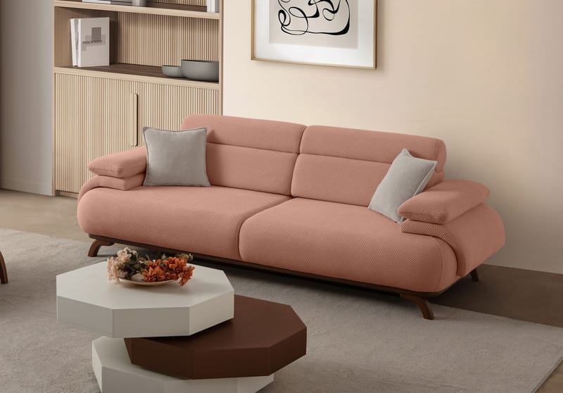 3-personers sofa Atelier Del Sofa Bonjo Valnød (246 x 81 x 97 cm) Pudder - Pudder - Møbler - Sofaer - 3 personers sofa