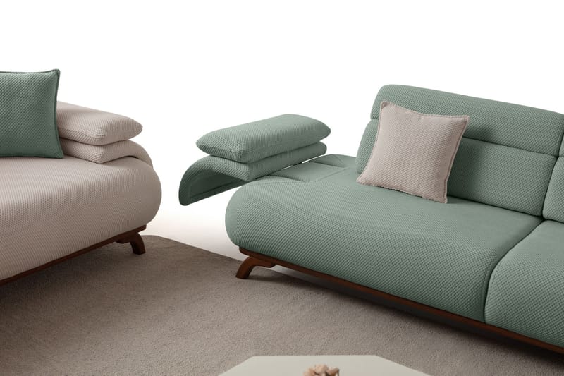 3-personers sofa Atelier Del Sofa Bonjo Valnød (246 x 81 x 97 cm) Sea Green - Havgrøn - Møbler - Sofaer - 3 personers sofa