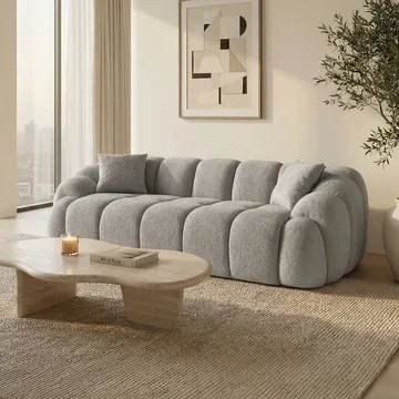 3-personers sofa Atelier Del Sofa Octavio (233 x 70 x 80 cm) Grå - Møbler - Sofaer - 3 personers sofa