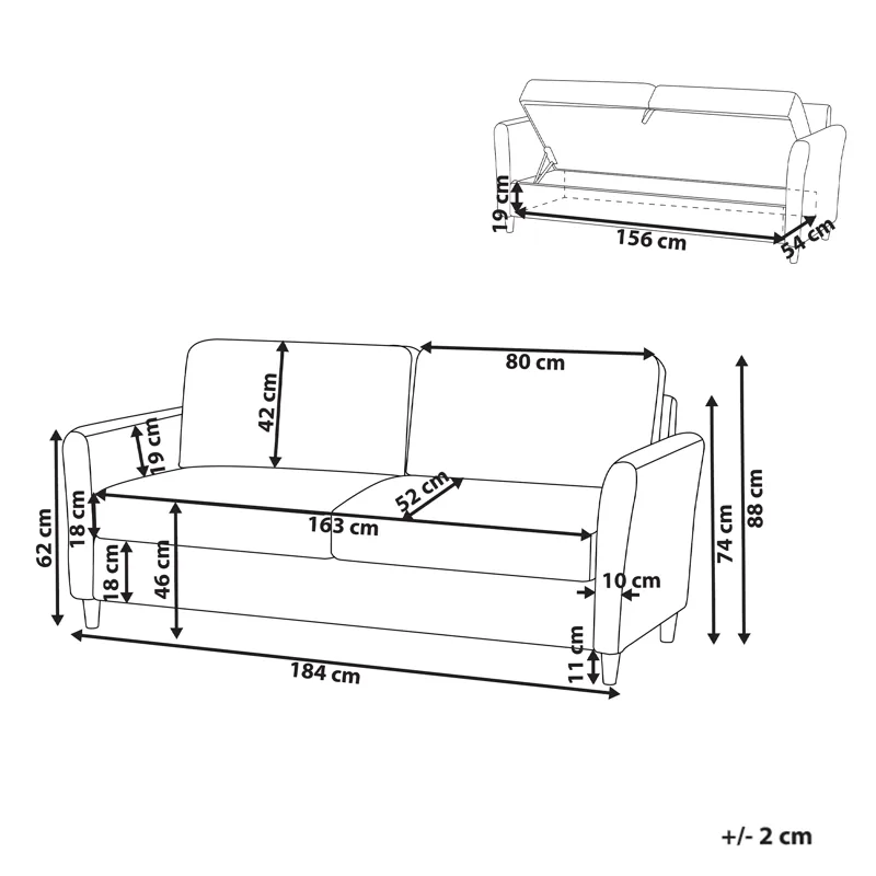 3-personers sofa Mare - Beige - Møbler - Sofaer - 3 personers sofa