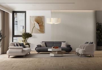 3-personers sofa Atelier Del Sofa Bonjo Silver (246 x 81 x 97 cm) Antracit - Antracit - Møbler - Sofaer - 3 personers sofa