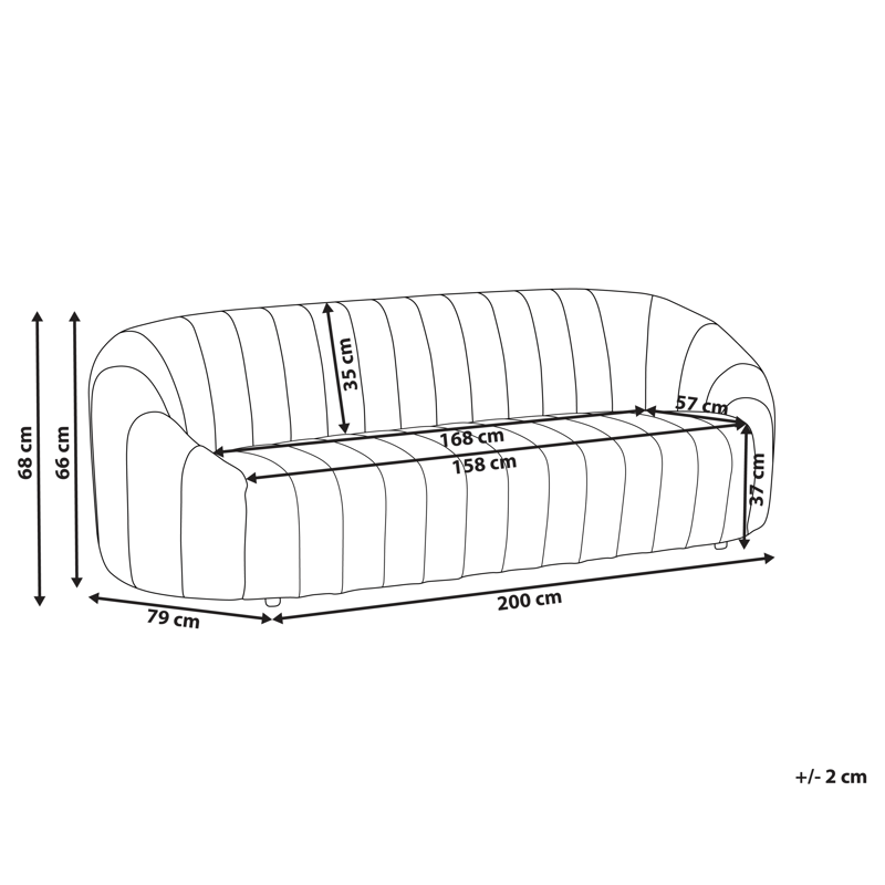 3-personers sofa Malung - Beige - Møbler - Sofaer - Velour sofaer