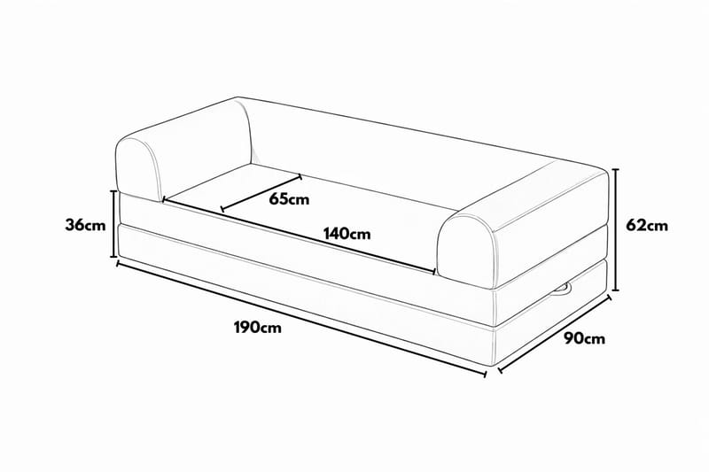 3-personers sovesofa Atelier Del Sofa Legom Eco (190 x 90 x 25 cm) Creme - Møbler - Sofaer - Sovesofaer