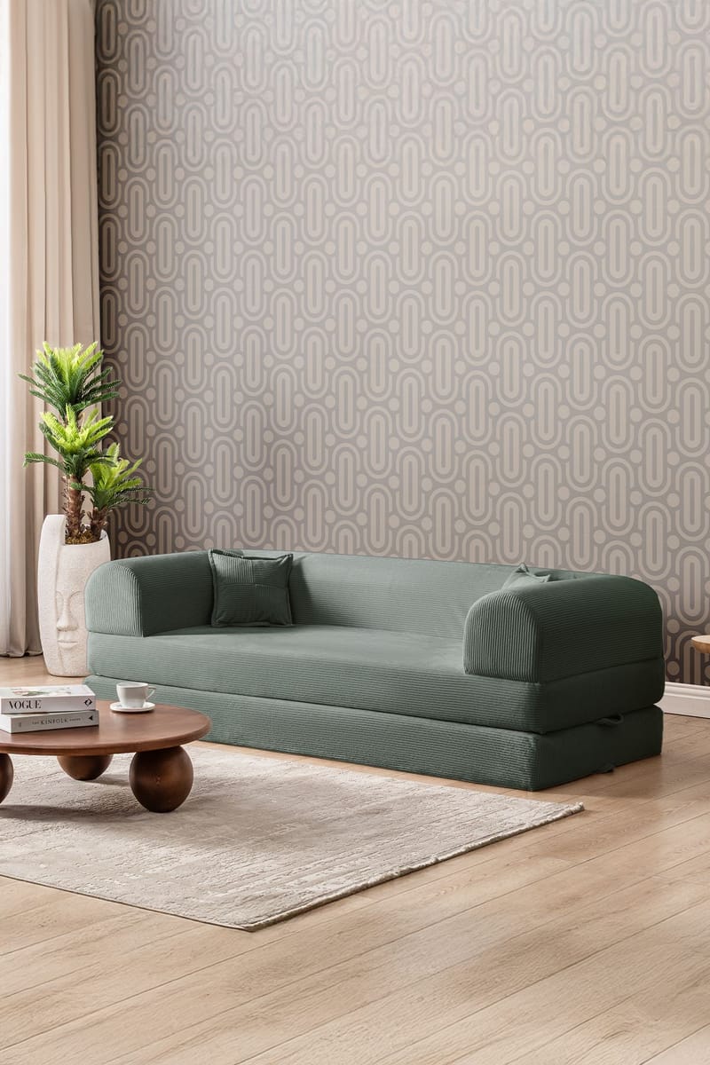 3-personers sovesofa Atelier Del Sofa Legom Eco (190 x 90 x 25 cm) Grøn - Møbler - Sofaer - Sovesofaer