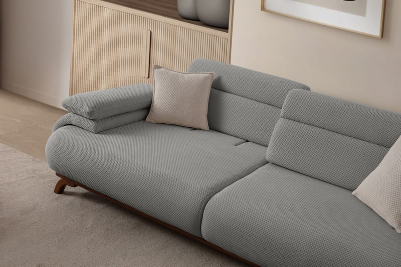 3-personers sofa Atelier Del Sofa Bonjo Valnød (246 x 81 x 97 cm) Grå - Grå - Møbler - Sofaer - 3 personers sofa