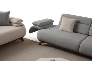 3-personers sofa Atelier Del Sofa Bonjo Valnød (246 x 81 x 97 cm) Grå - Grå - Møbler - Sofaer - 3 personers sofa