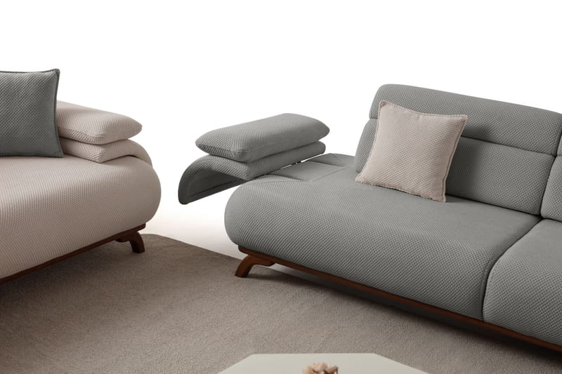 3-personers sofa Atelier Del Sofa Bonjo Valnød (246 x 81 x 97 cm) Grå - Grå - Møbler - Sofaer - 3 personers sofa