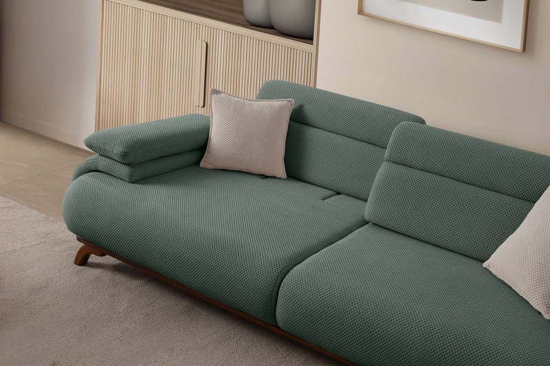 3-personers sofa Atelier Del Sofa Bonjo Valnød (246 x 81 x 97 cm) Grøn - Grøn - Møbler - Sofaer - 3 personers sofa
