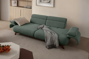 3-personers sofa Atelier Del Sofa Bonjo Valnød (246 x 81 x 97 cm) Grøn - Grøn - Møbler - Sofaer - 3 personers sofa