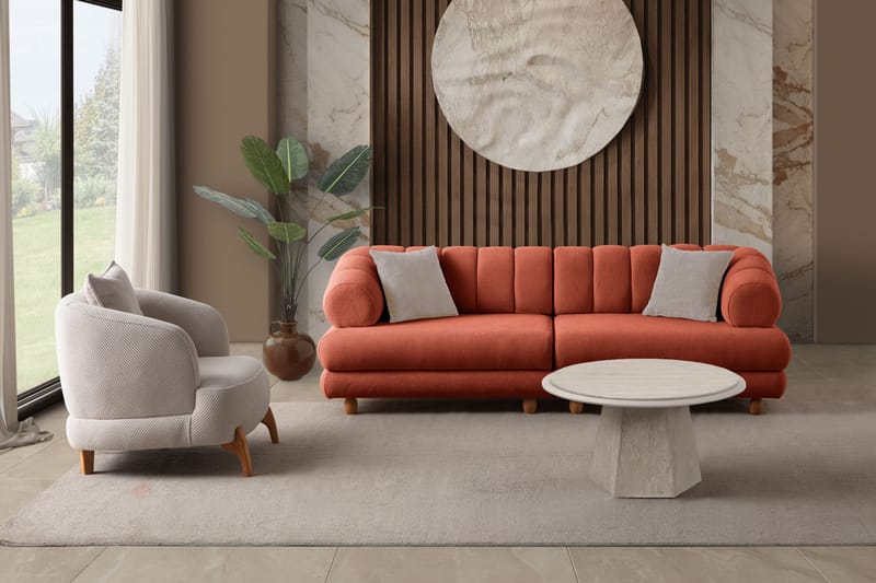 3-personers sofa Atelier Del Sofa Gloria (240 x 80 x 95 cm) Tile Red - Tile Red - Møbler - Sofaer - 3 personers sofa