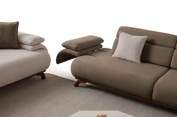 3-personers sofa Atelier Del Sofa Bonjo Valnød (246 x 81 x 97 cm) Jord - Jord - Møbler - Sofaer - 3 personers sofa