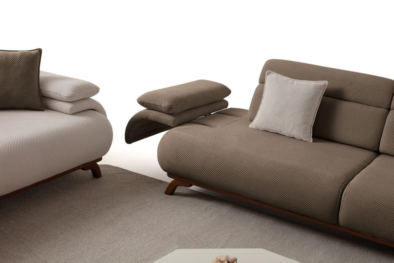 3-personers sofa Atelier Del Sofa Bonjo Valnød (246 x 81 x 97 cm) Jord - Jord - Møbler - Sofaer - 3 personers sofa