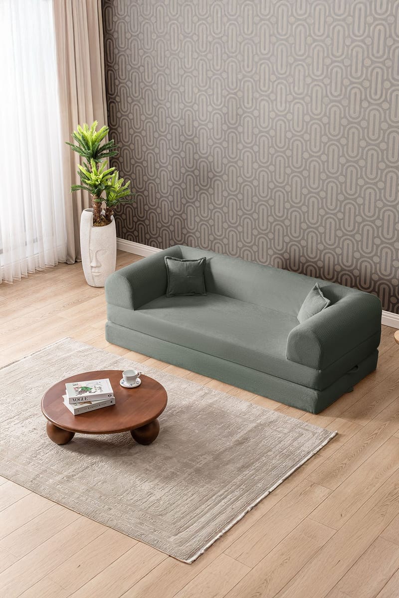 3-personers sovesofa Atelier Del Sofa Legom Eco (190 x 90 x 25 cm) Grøn - Møbler - Sofaer - Sovesofaer
