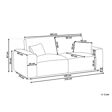 3-personers sofa Sandora - Hvid, Sort - Møbler - Sofaer - 3 personers sofa