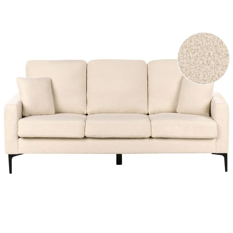 3-personers sofa Gavle - Beige, sort/Bouclé - Møbler - Sofaer - 3 personers sofa