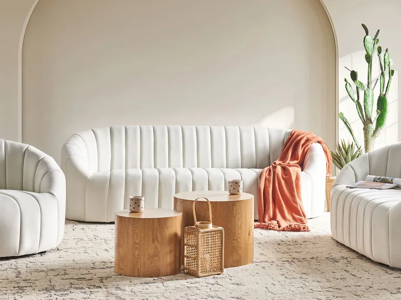 3-personers sofa Malung - Off-White - Møbler - Sofaer - Velour sofaer