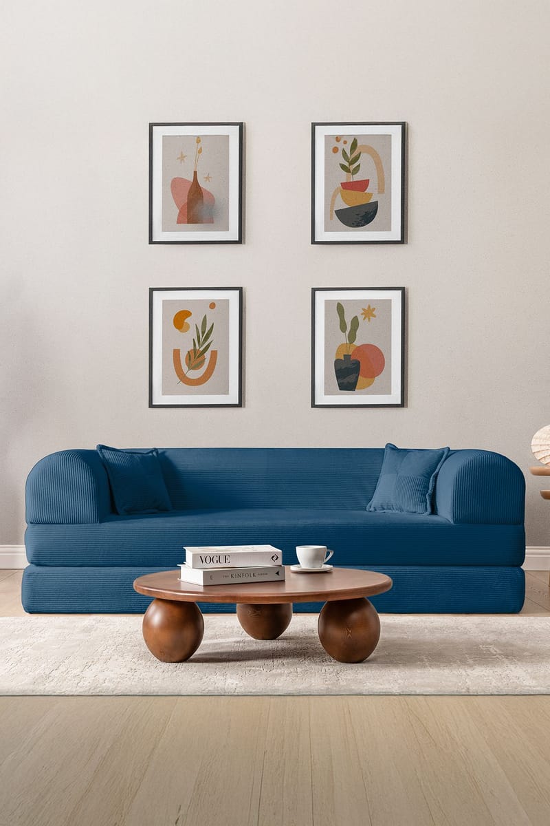 3-personers sovesofa Atelier Del Sofa Legom Eco (190 x 90 x 25 cm) Blå - Møbler - Sofaer - Sovesofaer
