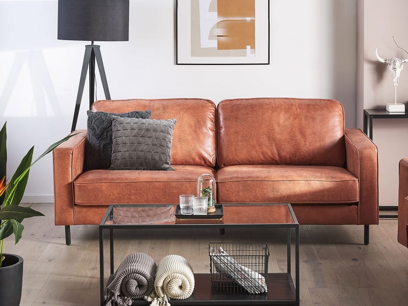 3-personers sofa Savalen - Gyldenbrun - Møbler - Sofaer - Lædersofaer