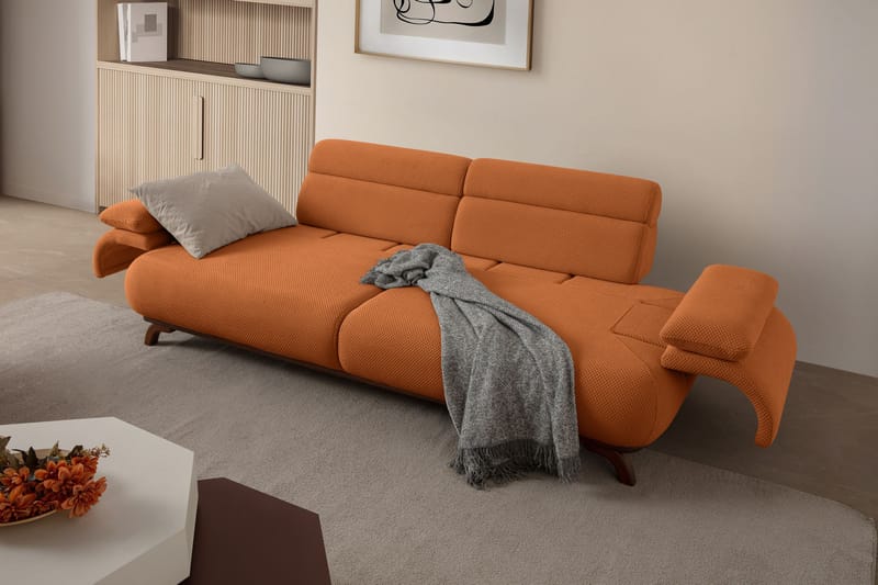 3-personers sofa Atelier Del Sofa Bonjo Valnød (246 x 81 x 97 cm) Tile Red - Teglstenrød - Møbler - Sofaer - 3 personers sofa