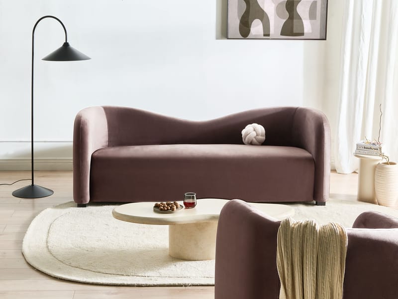 3-personers sofa Veltada - Mørkebrun - Møbler - Sofaer - Velour sofaer