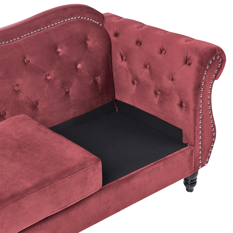 3-personers sofa Skien - Mørkerød - Møbler - Sofaer - Chesterfield sofaer