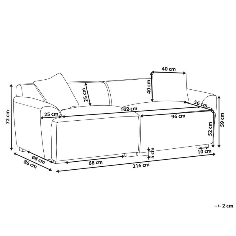 3-personers sofa Korio - Grå, sort - Møbler - Sofaer - 3 personers sofa