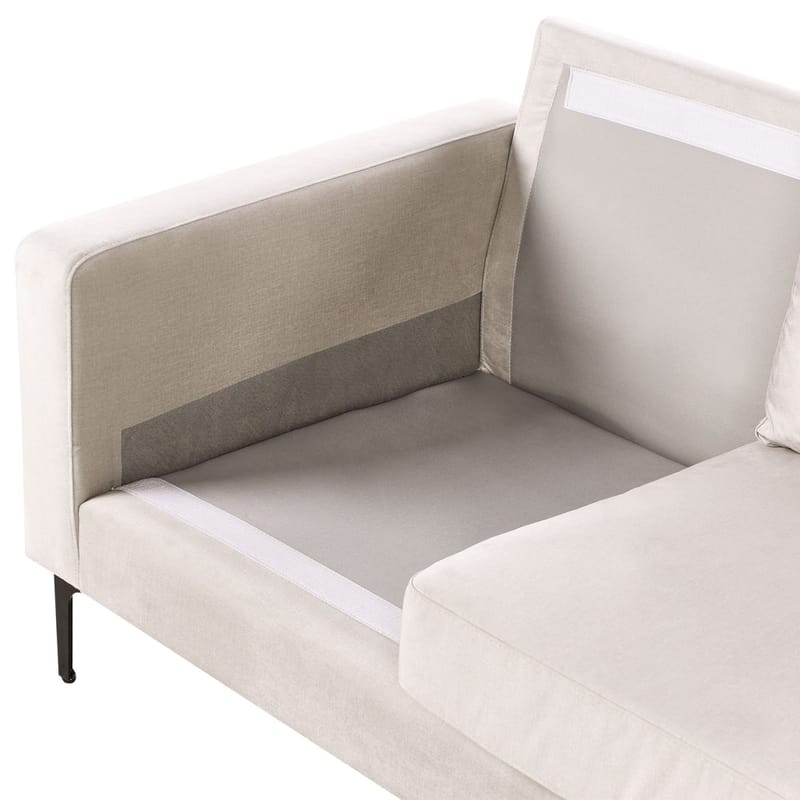 3-personers sofa Gavle - Beige, sort/Polyester - Møbler - Sofaer - 3 personers sofa