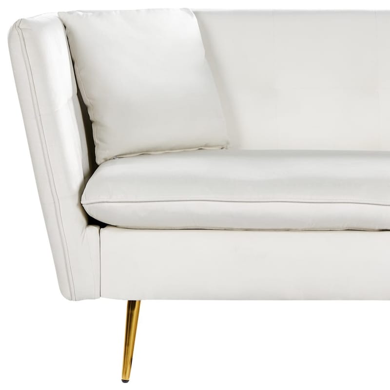 3-personers sofa Frederica - Hvid, guld/Fløjl - Møbler - Sofaer - Chesterfield sofaer