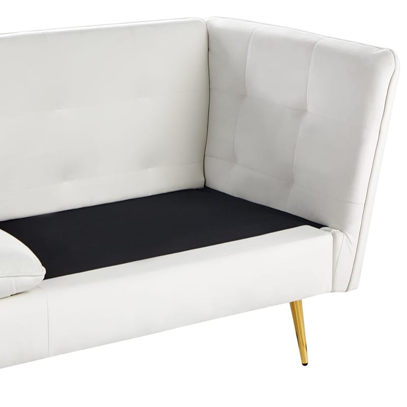 3-personers sofa Frederica - Hvid, guld/Fløjl - Møbler - Sofaer - Chesterfield sofaer