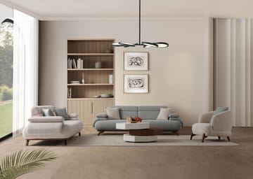3-personers sofa Atelier Del Sofa Bonjo Valnød (246 x 81 x 97 cm) Grå - Grå - Møbler - Sofaer - 3 personers sofa
