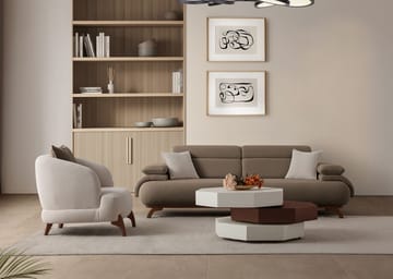 3-personers sofa Atelier Del Sofa Bonjo Valnød (246 x 81 x 97 cm) Jord - Jord - Møbler - Sofaer - 3 personers sofa