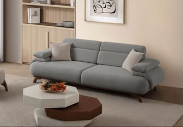 3-personers sofa Atelier Del Sofa Bonjo Valnød (246 x 81 x 97 cm) Grå - Grå - Møbler - Sofaer - 3 personers sofa