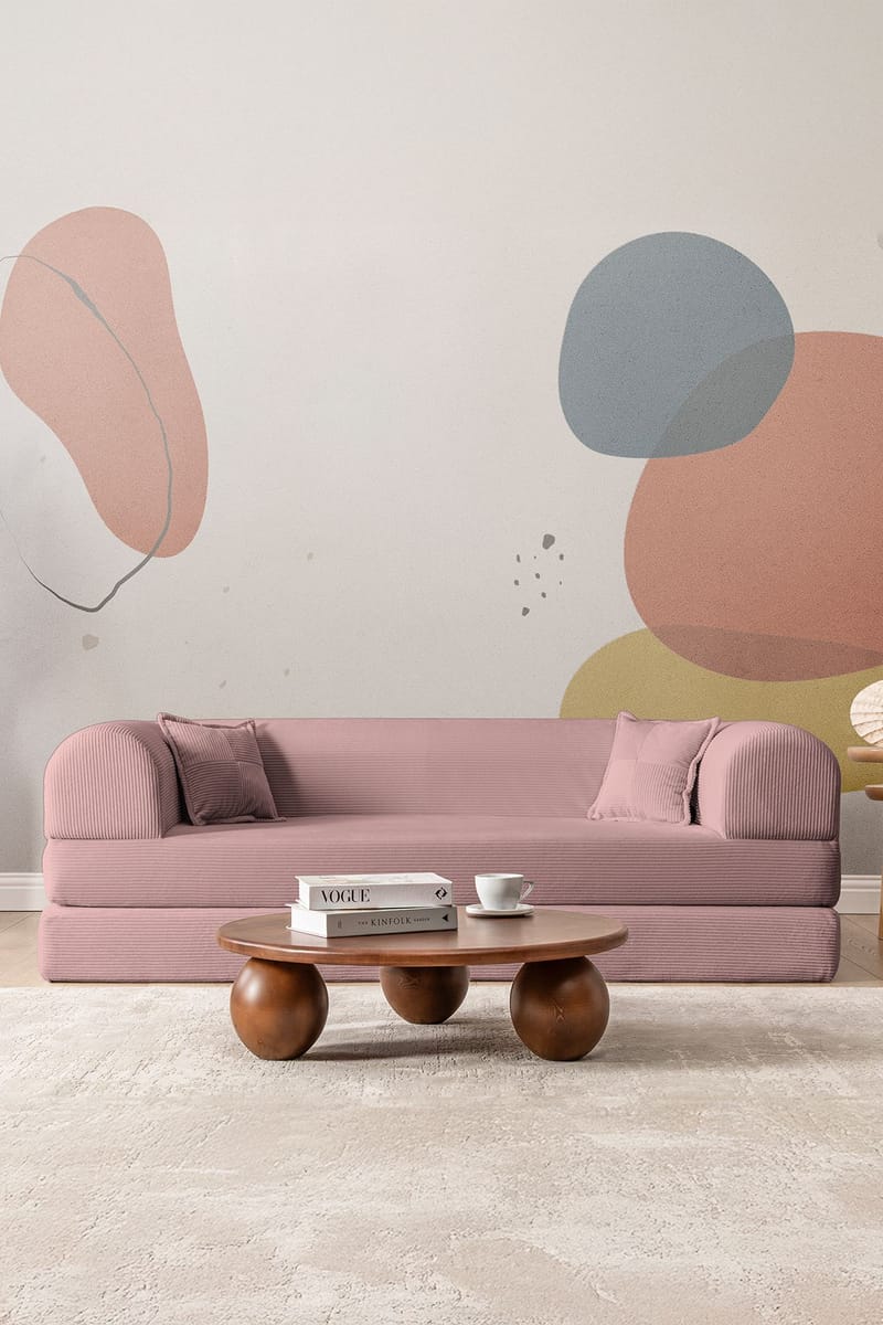 3-personers sovesofa Atelier Del Sofa Legom Eco (190 x 90 x 25 cm) Lyserød - Møbler - Sofaer - Sovesofaer