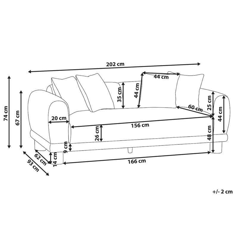 3-personers sofa Pori - Lysegrå - Møbler - Sofaer - 3 personers sofa