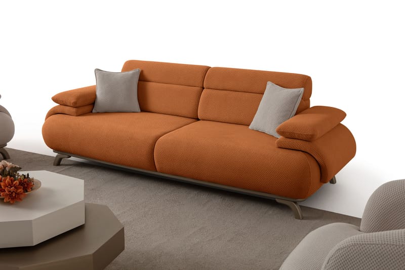 3-personers sofa Atelier Del Sofa Bonjo Silver (246 x 81 x 97 cm) Tile Red - Teglstenrød - Møbler - Sofaer - 3 personers sofa