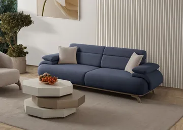 3-personers sofa Atelier Del Sofa Bonjo Silver (246 x 81 x 97 cm) Marineblå - Marineblå - Møbler - Sofaer - 3 personers sofa