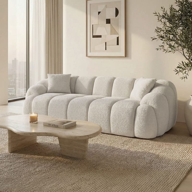 3-personers sofa Atelier Del Sofa Octavio (233 x 70 x 80 cm) Hvid - Møbler - Sofaer - 3 personers sofa