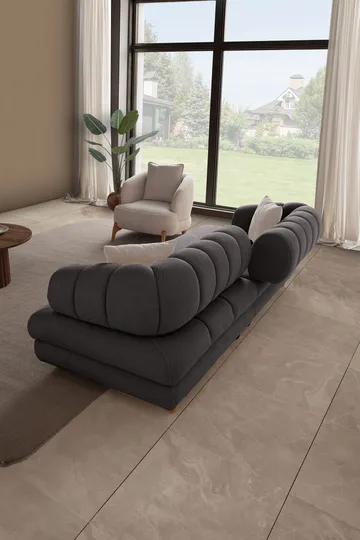 3-personers sofa Atelier Del Sofa Gloria (240 x 80 x 95 cm) Antracit - Antracit - Møbler - Sofaer - 3 personers sofa