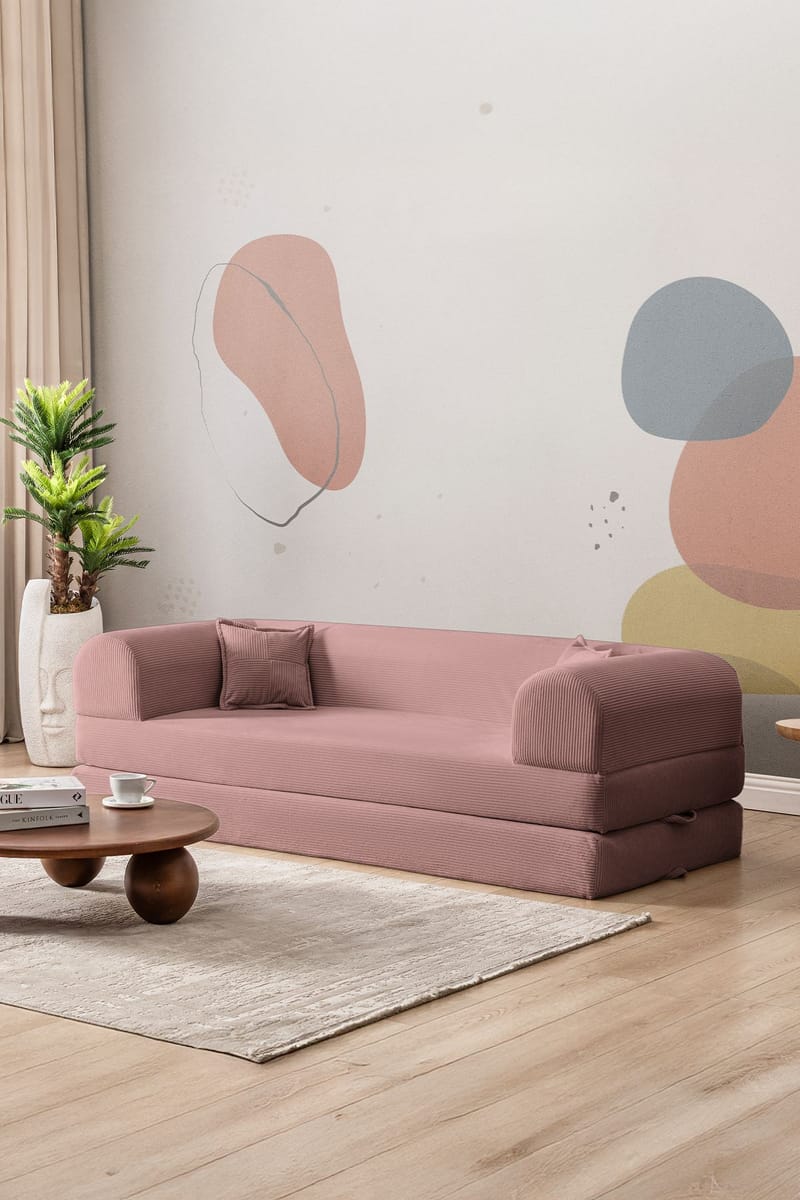 3-personers sovesofa Atelier Del Sofa Legom Eco (190 x 90 x 25 cm) Lyserød - Møbler - Sofaer - Sovesofaer