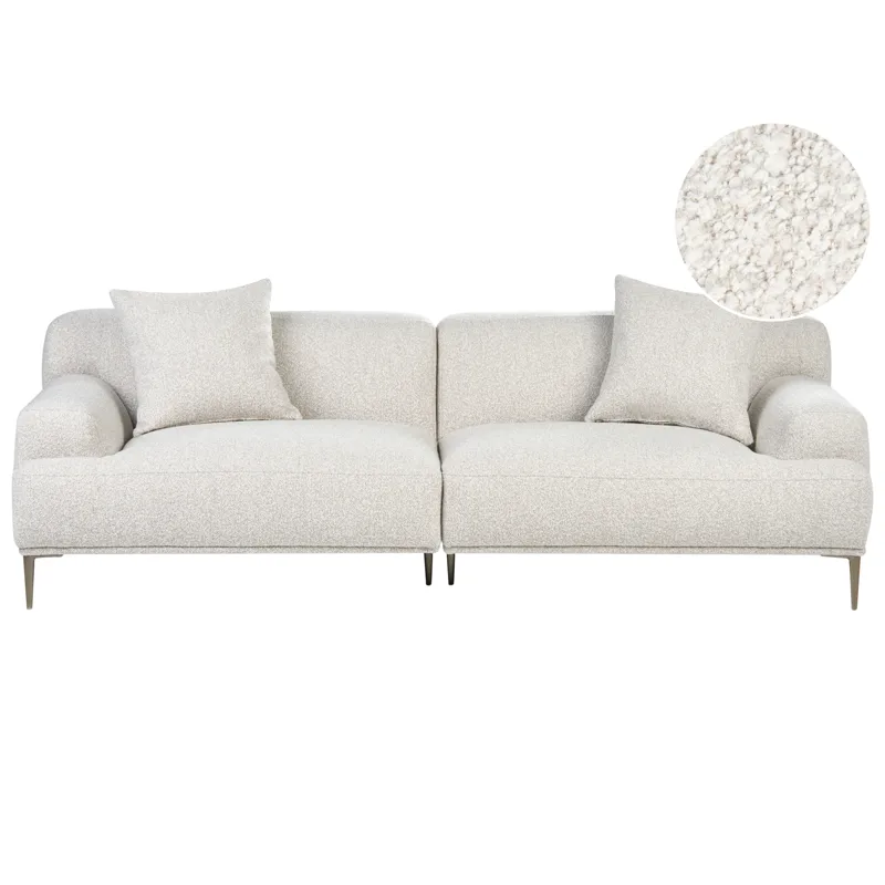3-personers sofa Matila i bouclé, Hvid