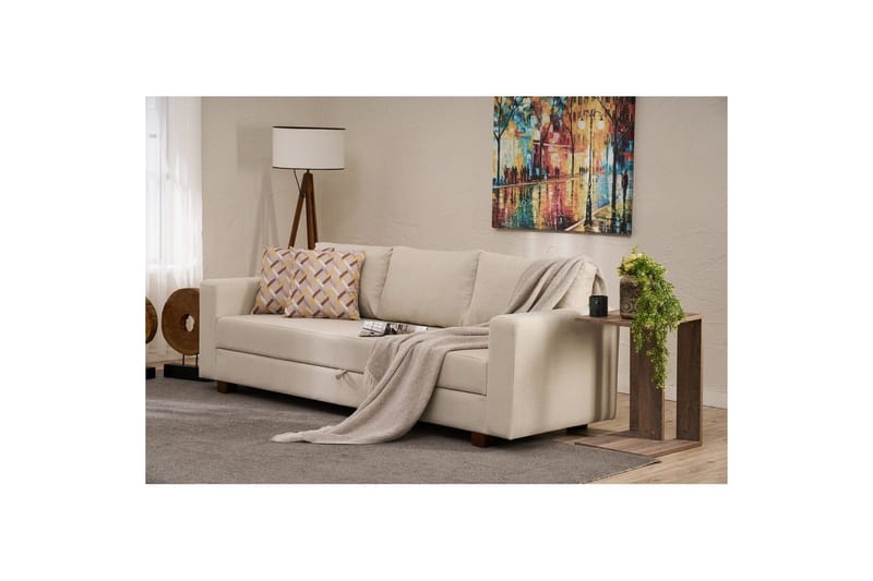 3-personers sovesofa Iroulport Arzilla Creme - Creme - Møbler - Sofaer - Sovesofaer