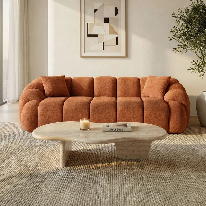 3-personers sofa Atelier Del Sofa Octavio (233 x 70 x 80 cm) Tile Red - Møbler - Sofaer - 3 personers sofa