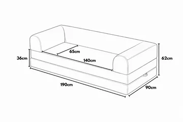 3-personers sovesofa Atelier Del Sofa Legom Eco (190 x 90 x 25 cm) Beige - Møbler - Sofaer - Sovesofaer
