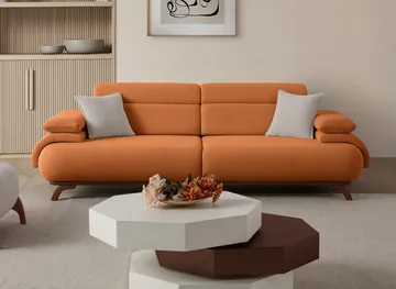 3-personers sofa Atelier Del Sofa Bonjo Valnød (246 x 81 x 97 cm) Tile Red - Teglstenrød - Møbler - Sofaer - 3 personers sofa